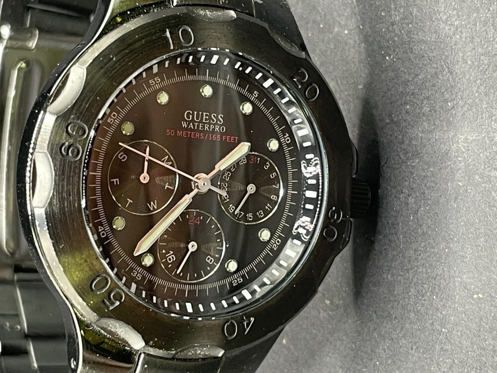 GUESS Waterpro 50 Meters Chronograph Gunmetal Steel Watch 40mm G95153GX